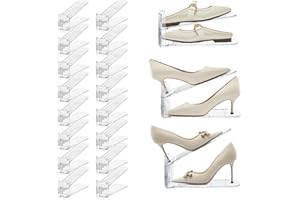 Shoe Slots Organizer,16PACK Shoe Stackers Shoe Rack Holder 50% Space Saver Double Layer Stack Shoe Racks for Closet Organizat
