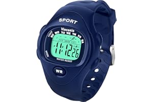 Viecaeio Kids Digital Outdoor Waterproof and Shockproof Multifunctional Sports Watch with Beautiful Gift Box for Boys and Girls Aged 3-8