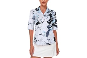 MISYULA STYLE Misyula Womens Golf Shirt Quick Dry Half Sleeve Quarter Zip Polo Workout Tops Tennis Shirts M-3XL