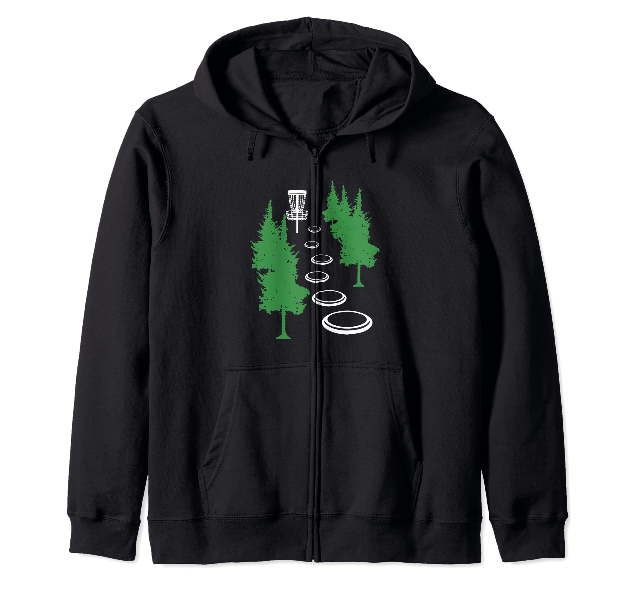 Disc Golf Basket Tree - Frolf Disc Frisbee Golf Zip Hoodie