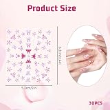 Styquenzer Flower Nail Stickers 30 Sheets 3D Floral Heart Nail Decals view 3