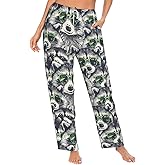 Delerain Women's Pajama Pants With Pockets, Casual Loose Lounge Pants Drawstring Elastic Waist Wide Leg Pjs Bottoms for Women