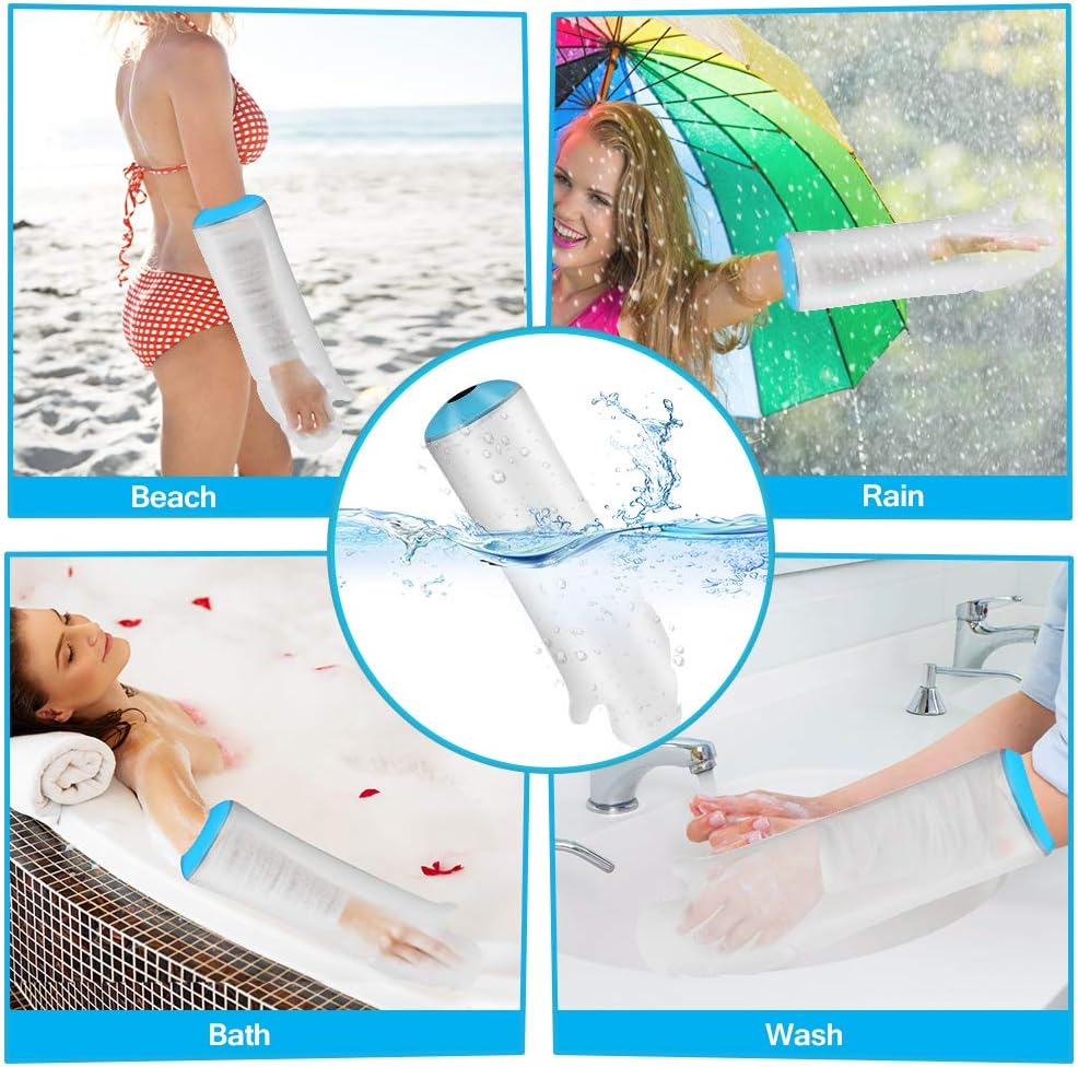 Waterproof Arm Cast Covers for Shower Bath, Adult Watertight Wound Protectors for Surgery Hand, Wrist, Reusable Bandage Dressing Sleeve [2020 Upgrade]: Health & Personal Care