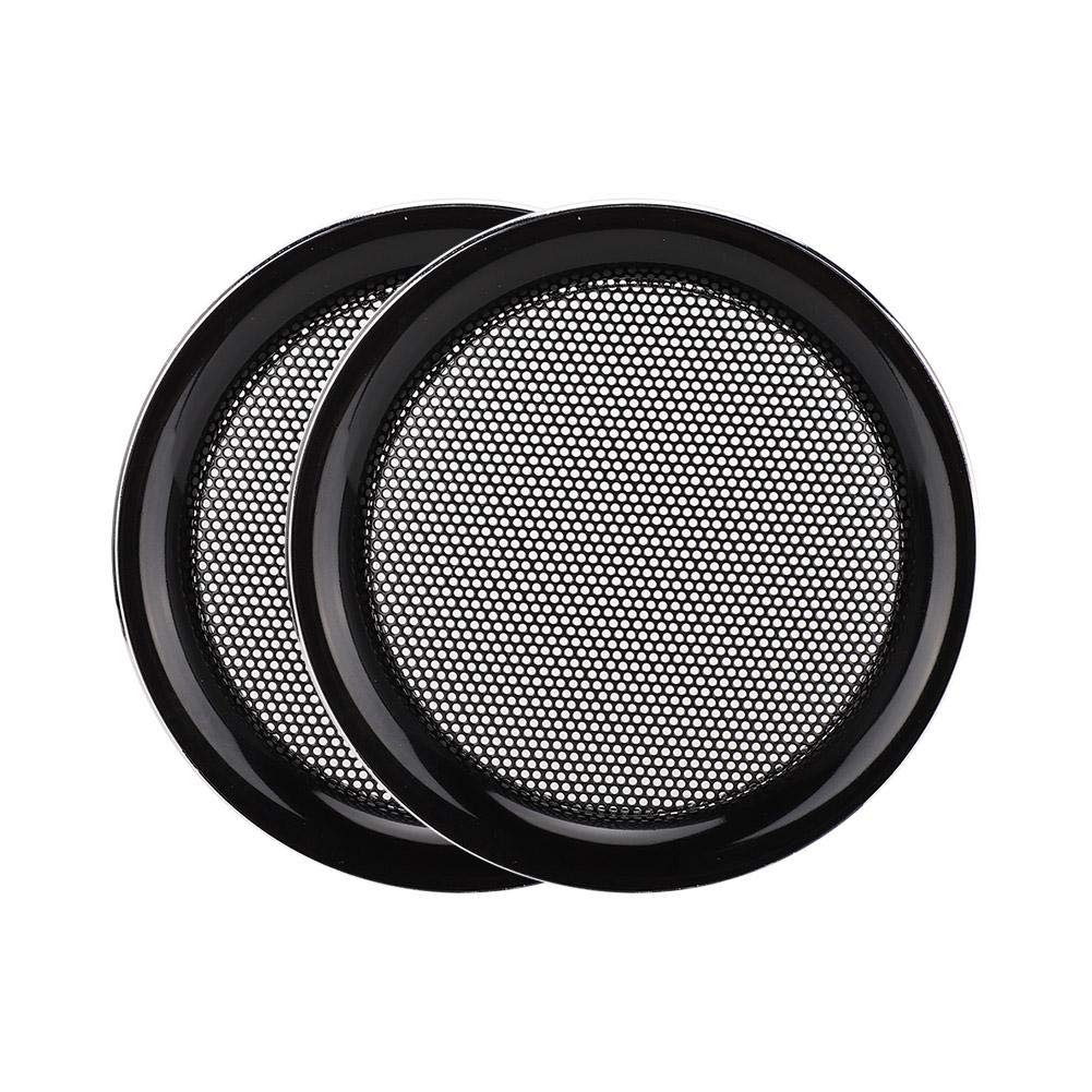 Diyeeni 2pcs 4 Inch Replacement Speaker Grill Cover Guard Subwoofer Protector Mesh, Speaker Plastic Decorative Circle for 120mm OD / 94mm ID Speakers