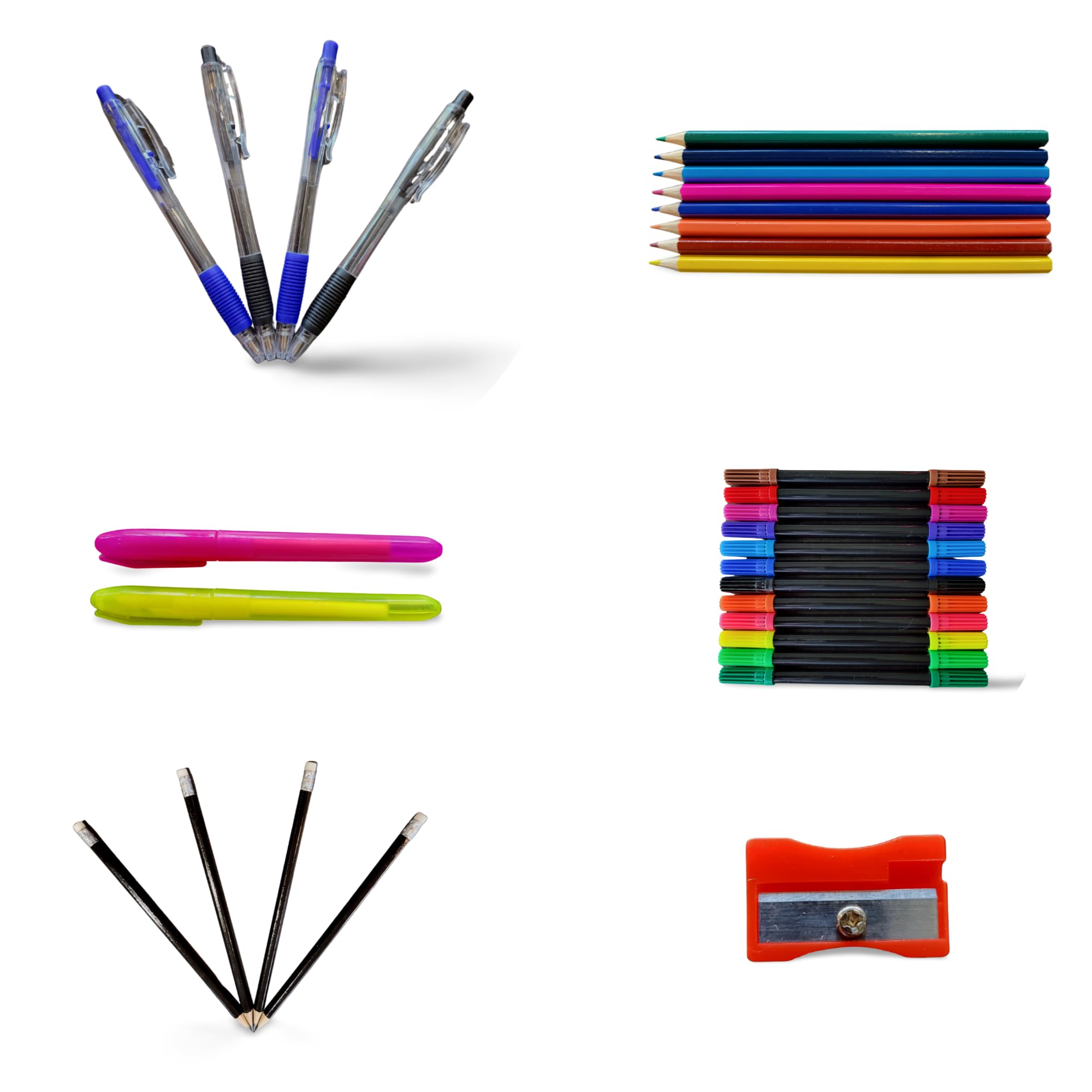 Kitastik 31pc Pen and Pencil Set for Secondary School Uni College | Writing pens Felt Colouring pens Pencils | Coloured Pens and Pencils set for Back to School
