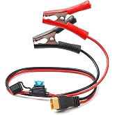 MADCATZ 10AWG Alligator Clips to XT60 Quick Release Adapter with 15A Fuse, 2FT Battery Alligator Clips Clamp to XT60 Extension Cord for Cars Motorcycles