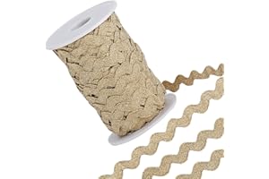 GORGECRAFT 1 Roll 25 Yards RIC Rac Trim Ribbon Rick Rack 1/4 inch(8mm) Wave Sewing Bending Fringe Trim Braided Woven Fabric f