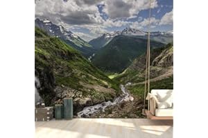 SIGNFORD Peel and Stick Wallpaper Majestic Mountain Landscape Photography Wallpaper - 66x96 Inches