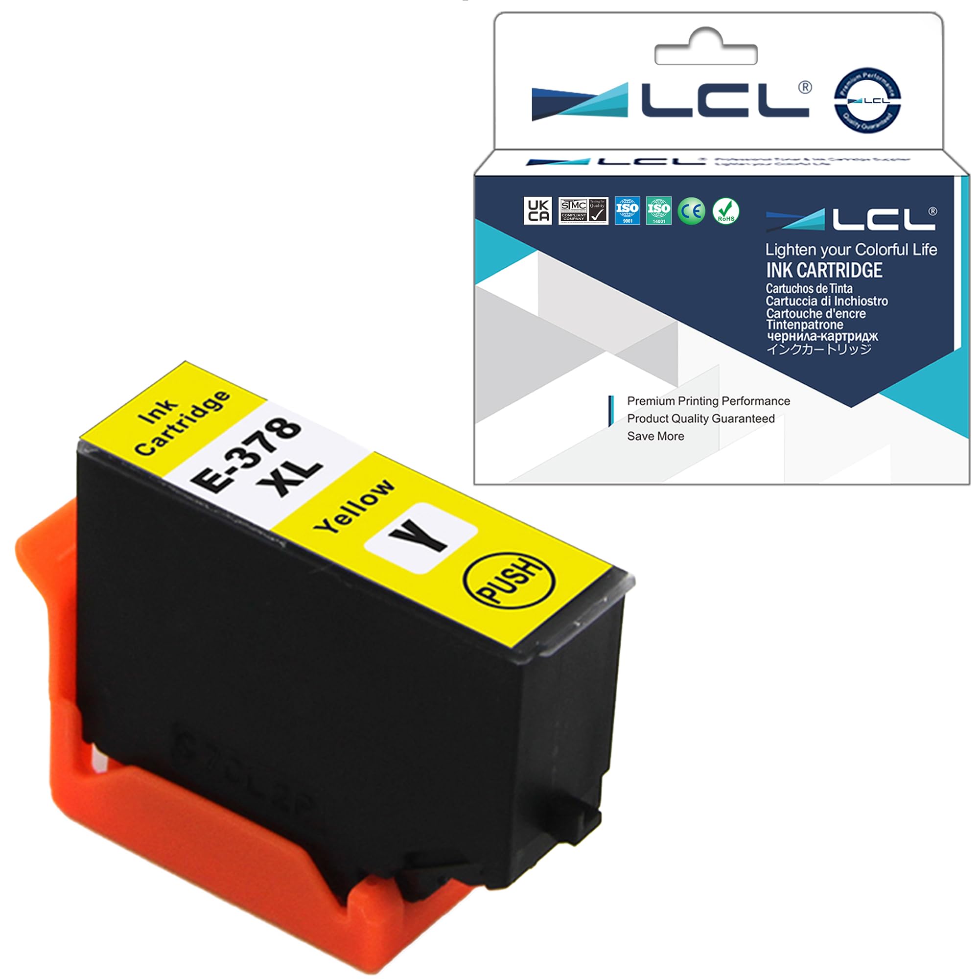 LCL Compatible Ink Cartridge 378XL C13T3794401 (1 Yellow) Replacement for Epson Expression Photo XP-8500 XP-8505 HD XP-15000 XP-8600 XP-8000 XP-8005
