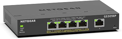 NETGEAR GS305EP Plus 5 Port Gigabit Smart Managed PoE+ Switch 4 Ports 63W