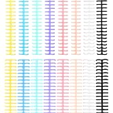 Koceci 16 PCS Comb Binding Spines, Plastic Spiral Binding Coils (8 Colors) | 8.5mm&amp;12mm Inner Diameter, Colorful 30 Rings Click Binding Spines, for Student Teacher Business Document Notebook File Making