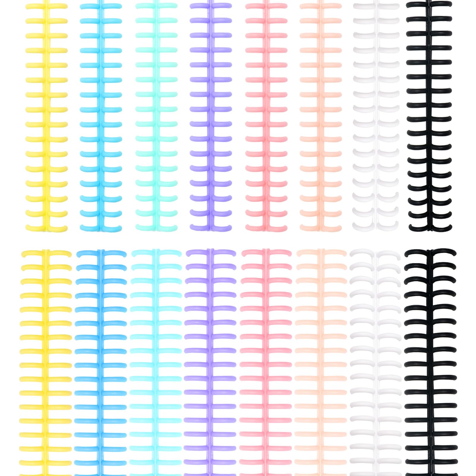 16 PCS Comb Binding Spines, Plastic Spiral Binding
