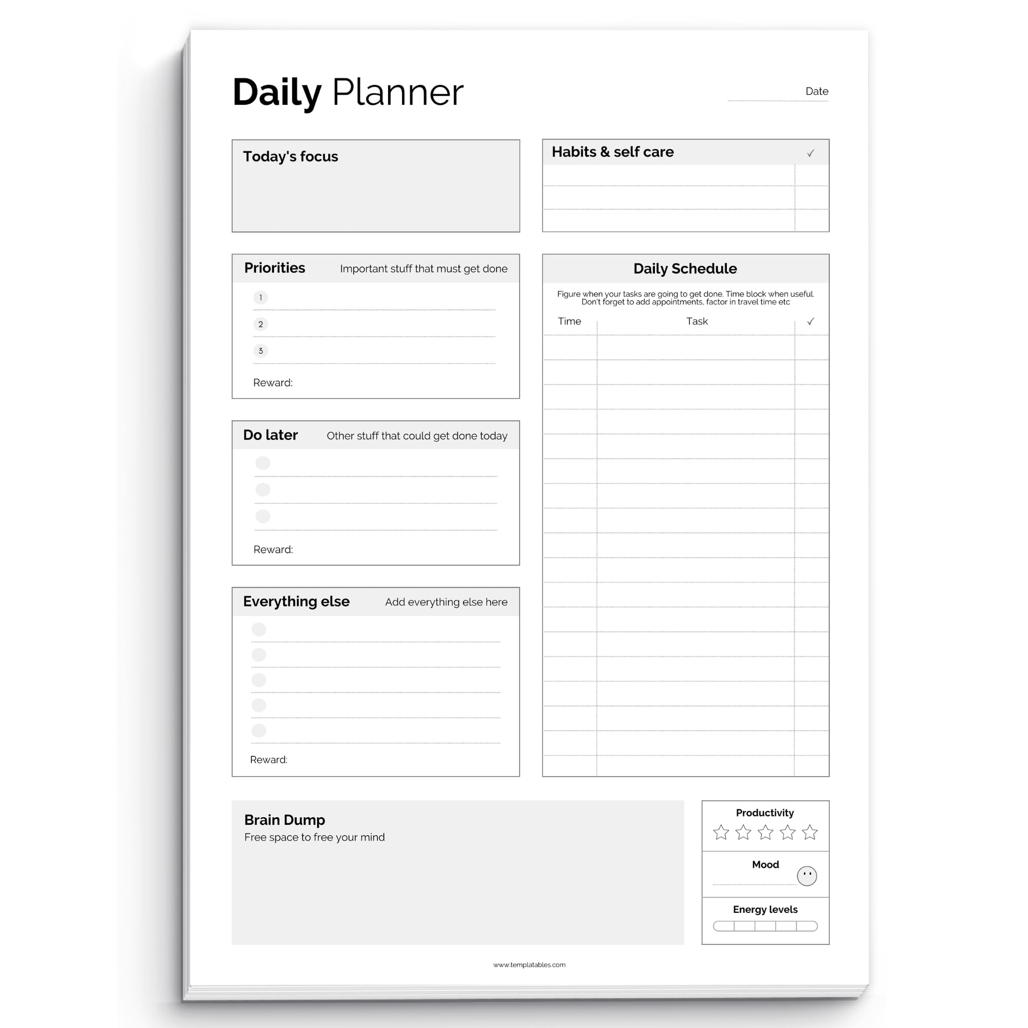 ADHD Daily Planner Notepad for Neurodivergent Adults - Productivity Daily Planner Desk Pad & Task Management to Stay Organized and Focused Note Pad (Mono, A4 Portrait) โ image 1