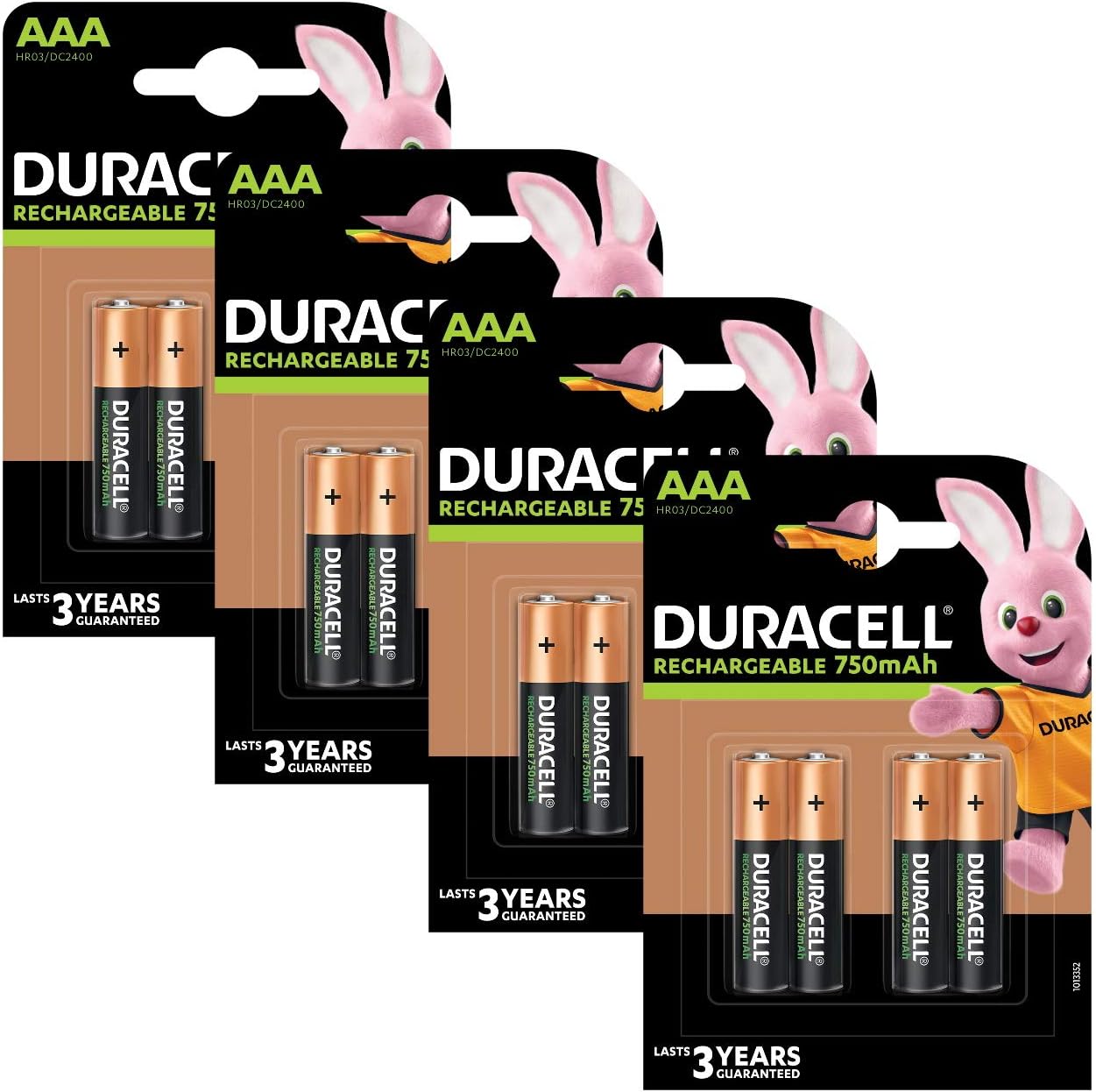 Duracell 750mAh AAA Size Rechargeable Batteries--Pack of 16, 16 Pack