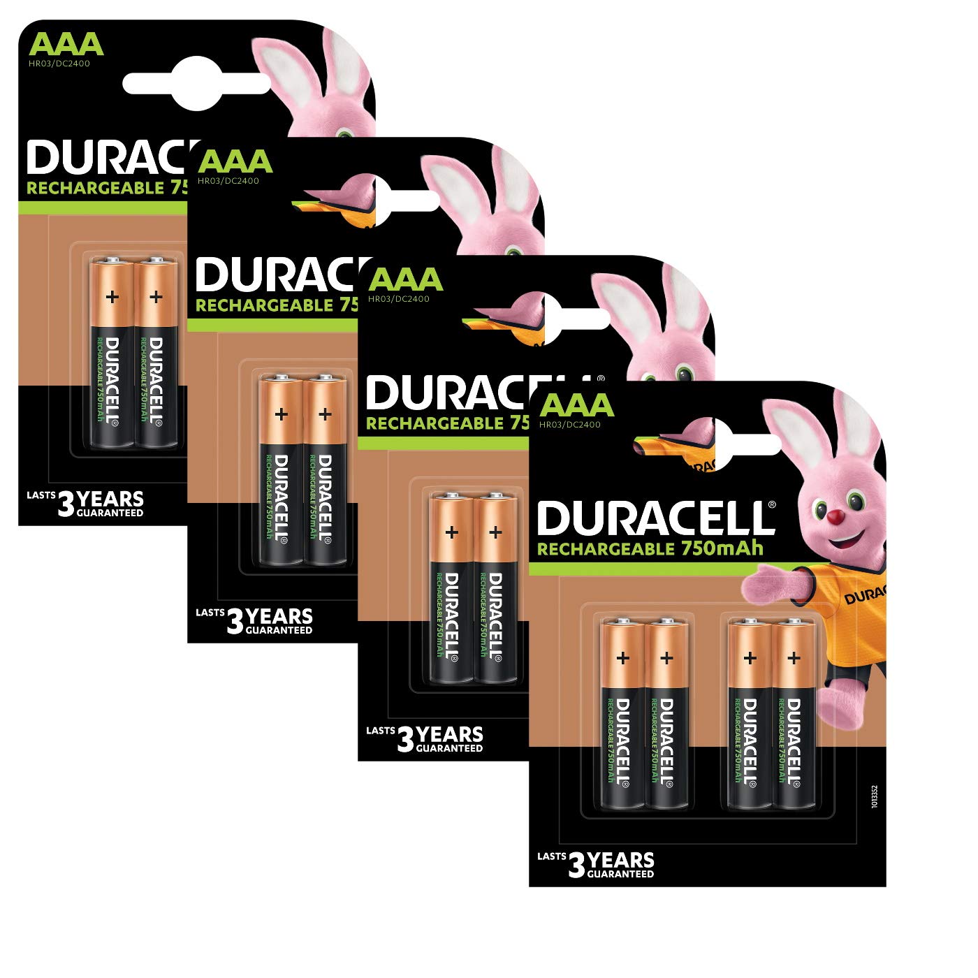 Duracell 750mAh AAA Size Rechargeable Batteries--Pack of 16