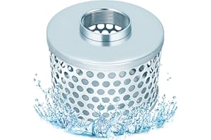 FANOVO 3” Pump Suction Hose Strainer, Round Hole Steel Basket Water Suction Filter, Carbon Steel Plated, with NPT Female Thread (3 inch)
