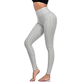 A-Wintage Women's Scrunch Butt Lifting Leggings Stretchy High Waisted Yoga Pants Workout Textured Booty Tights