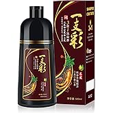 IIIMEIDU Shampoo de Tintura 3 em 1 Marrom escuro Natural 500ml – Cobre Cabelos Brancos Instantaneamente – Fórmula com Extrato