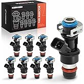 A-Premium 8Pcs Fuel Injectors Compatible with Chevy Silverado 1500 2500 3500, Tahoe, Suburban & GMC Sierra, Yukon, Savana, En