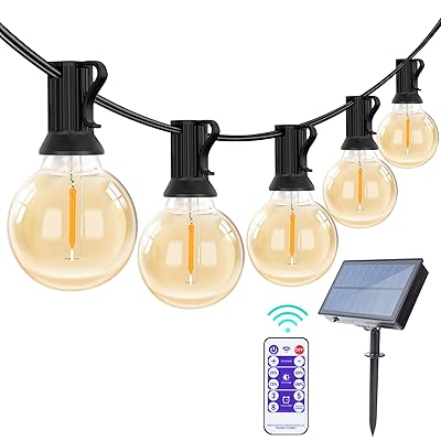 Buy Brillihood 50ft Solar Led Patio Light With 50 2 Shatterproof G40 Bulbs Outdoor Waterproof Hanging String Light For Garden Bistro Wedding Party Pergola Backyard Decor Warm White Online In Greece B08k2j9cks