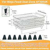 BYKITCHEN Air Fryer Rack for Ninja Dual Basket, 3 Layers, Stainless Steel view 2