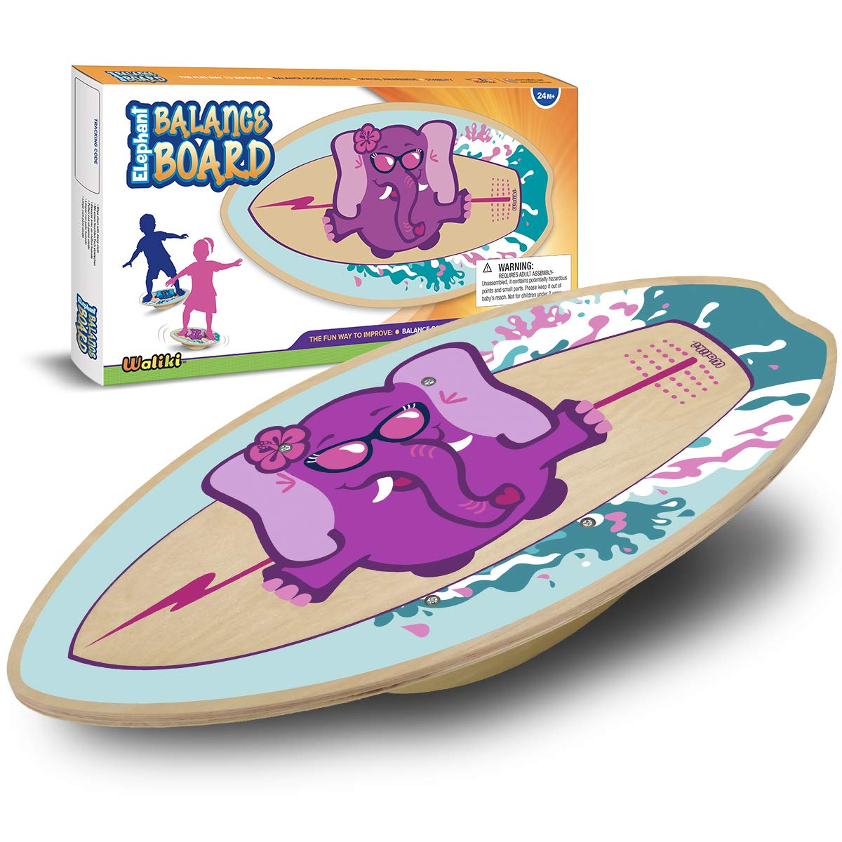 Photo 1 of WALIKI Wood Balance Board | Ages 3-8 | Toddlers and Kids | Pink