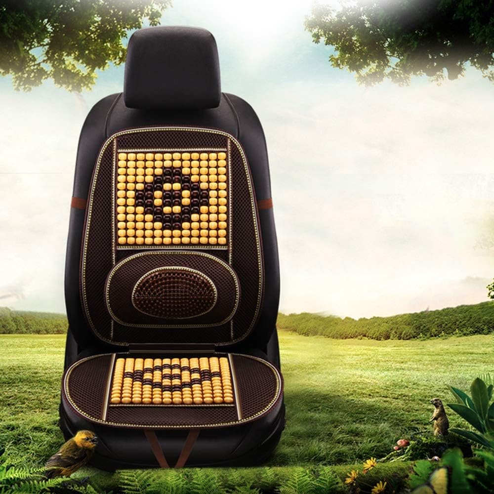 Braveking00001 Car Seat Pad with Wooden Beads, Car Interior Seat Covers