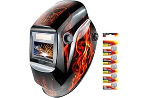 JustHot Welding Helmet Auto Darkening Welding Hood True Color Solar Powered Welding Mask 1/1/1/1 Optical Clarity Weld Helmet Wide Shade 5-9/9-13 with 4 Arc Sensor Welding Helmets for Men (JH-CD05)