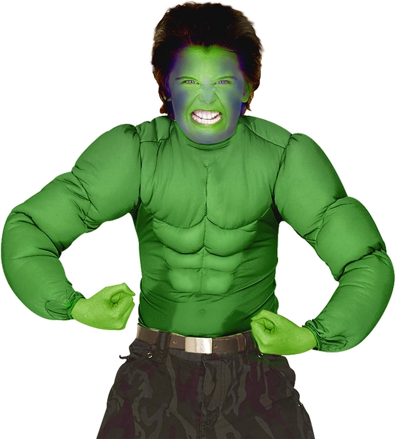 WIDMANN Kid?s Dressing Up Costume Green Muscle Shirt