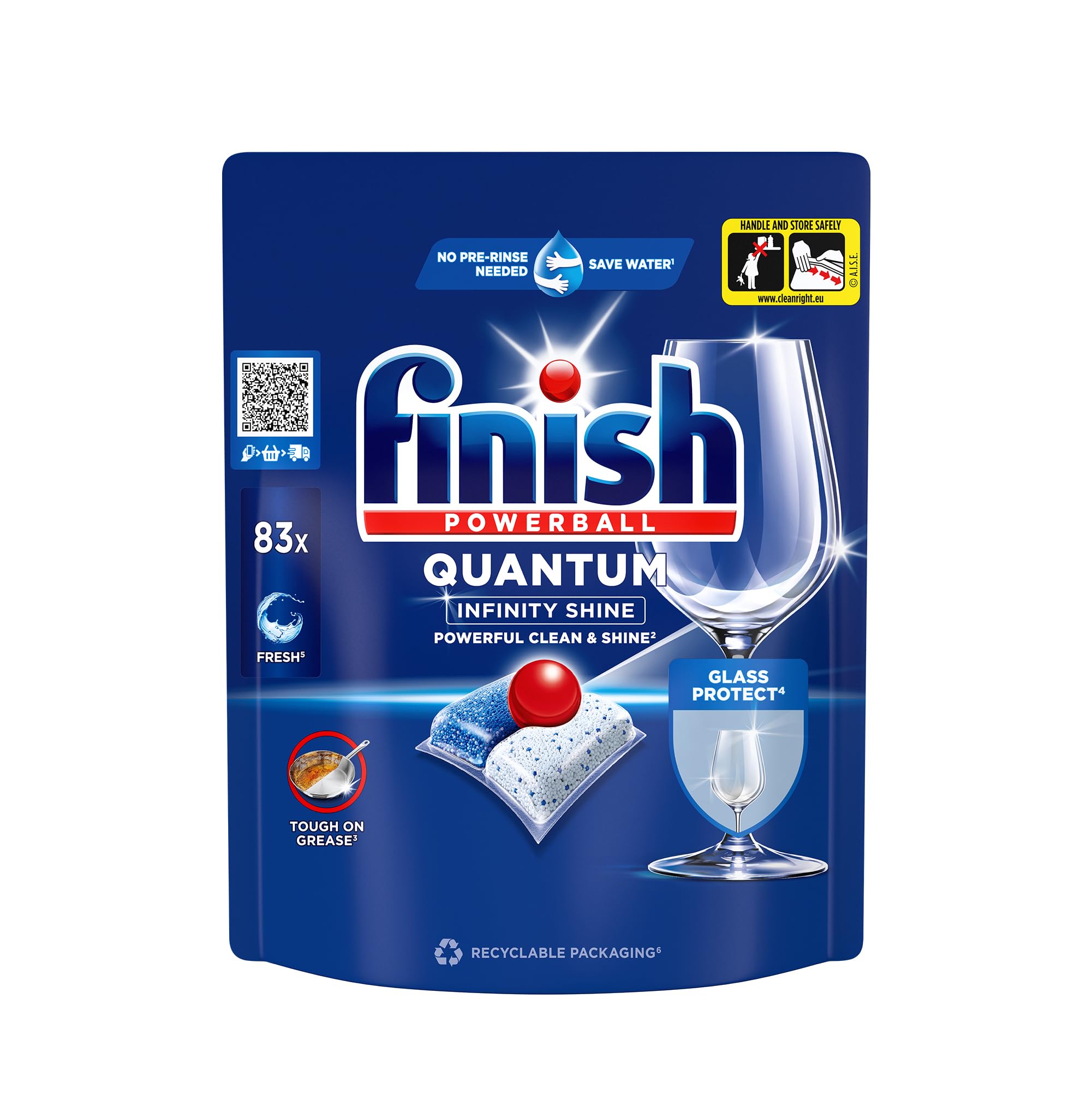 Finish Quantum Infinity Shine Spülmaschinentabs – kraftvolle Reinigung, Fettlösekraft und Glanz – 83 Finish Caps 2