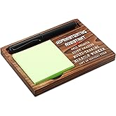 Administrative Assistant Sticky Note Holder Wooden Notepad & Pen Holder 6.5" x 4.7" Sticky Note Pad Holder Dispenser for Desk Administrative Assistant Work Humor Gifts, NPA189