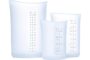 ISI NORTH AMERICA iSi Basics Measuring Set of 3 Silicone Flexible Measuring Cup, Translucent