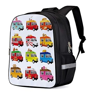 Amazon Com Durable Waterproof School Backpack Cartoon Food Truck