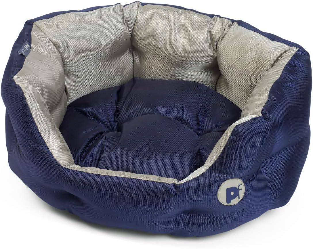 Petface Outdoor Paws Oval Bed for Dog Small, S, Navy Blue, S (Pack of 1)