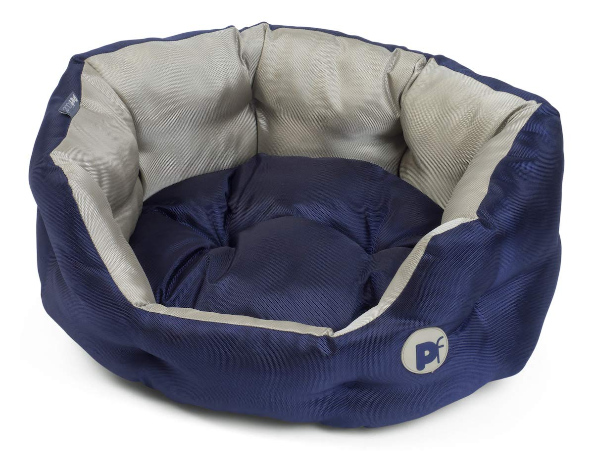 Petface Outdoor Paws Oval Dog Bed, Durable Material, Navy, Medium (Pack of 1)