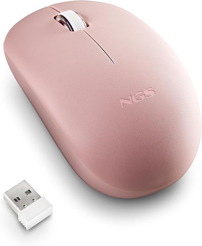 Fog Pro Pink - Ratón Inalámbrico Óptico Silencioso 1000 DPI, Rosa