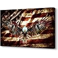 YOUHONG American Flag Decor American Flag Picture American Flag Wall Military Posters American Poster Army Decor American Flag Poster Eagle Decor for Bedroom (24''H x 36''W)