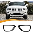 Hoolcar Front Fog Lights Cover Fog Lamp Frame Trim Replacement Compatible with 2014-2016 Jeep Grand Cherokee, Black