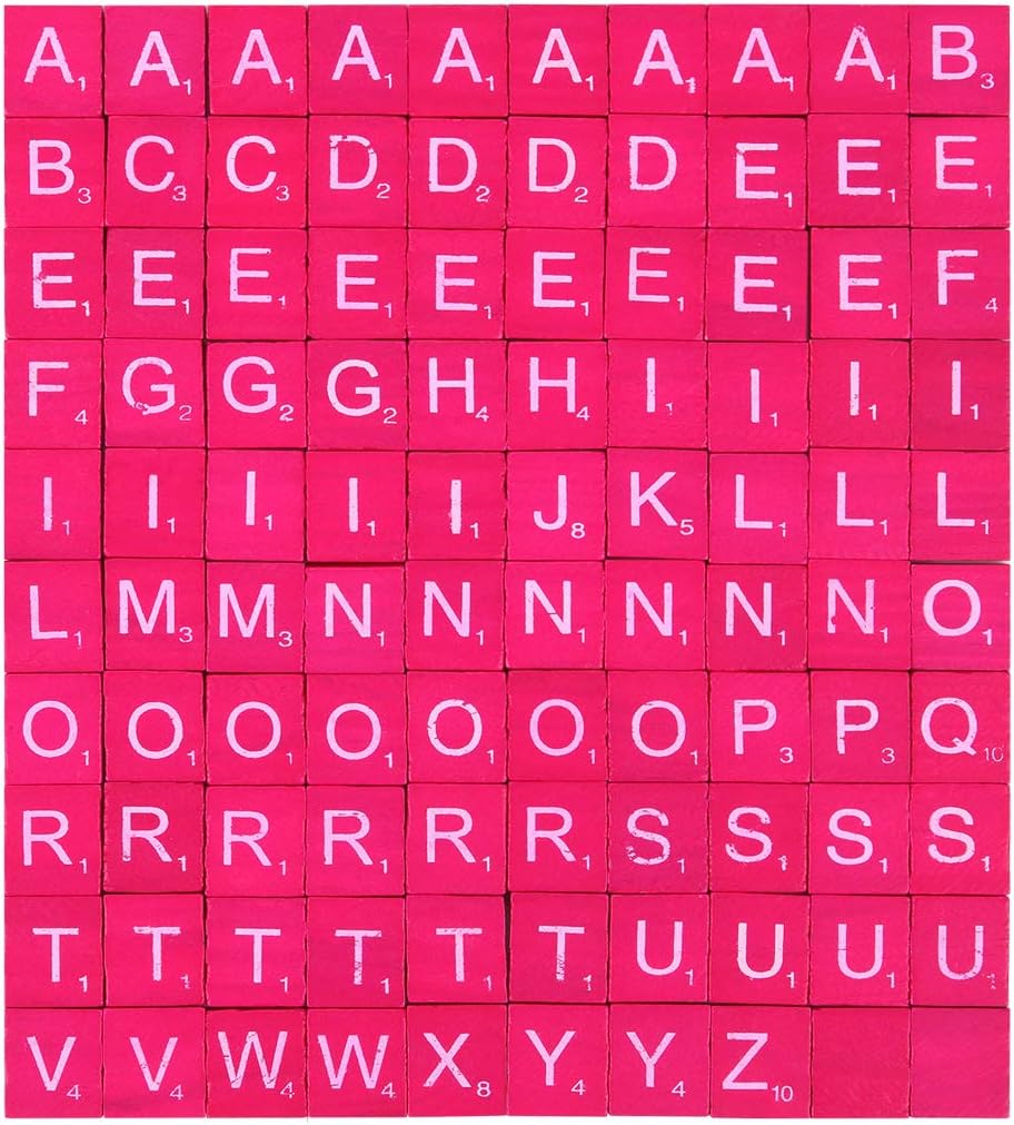 Fuhaieec Red Wood Scrabble Tiles Diy Wood Gift Decoration 300pcs Scrabble Letters For Crafts Making Alphabet Coasters And Scrabble Crossword Game Toys Games Tile Games Kiririgardenhotel Com