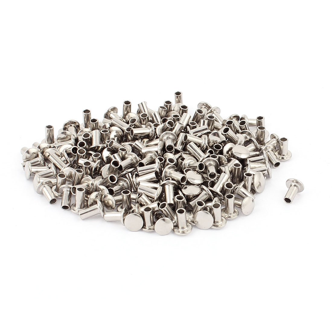 Sourcingmap 200 Pcs M3 x 6mm Nickel Plated Oval Head Semi-Tubular Rivets