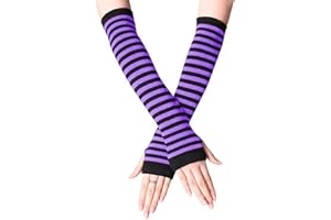 DOOVID Women Long Arm Warmers Fingerless Gloves Arm Warmer Winter Knit Thumb Hole Gloves