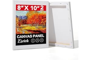 ESRICH Stretched Canvas for Painting, 2 Pack 8x10 Canvas Value Pack, Primed Acid-Free Cotton Blank Canvas, Paint Canvases for Oil & Acrylic Paint.