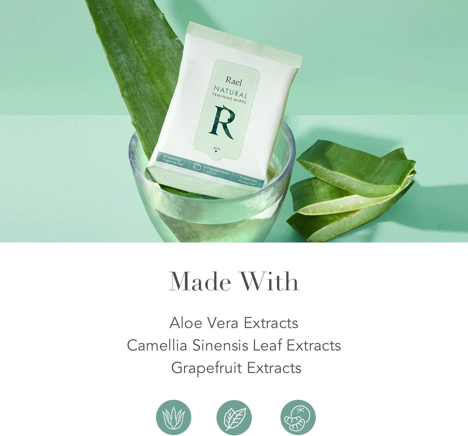 Rael Feminine Wipes with Natural Ingredients, use Day or Night, flushable, pH-Balanced, Gentle and Safe on The Skin. (2 Pack): Health & Personal Care