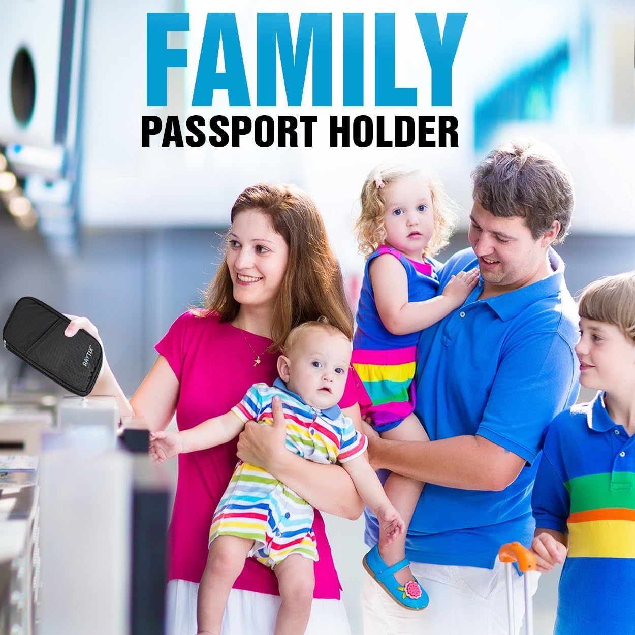  | Travel Wallet & Family Passport Holder RFID Blocking Document Holder & Organizer Protects Your Passports (Black) | Passport Wallets
