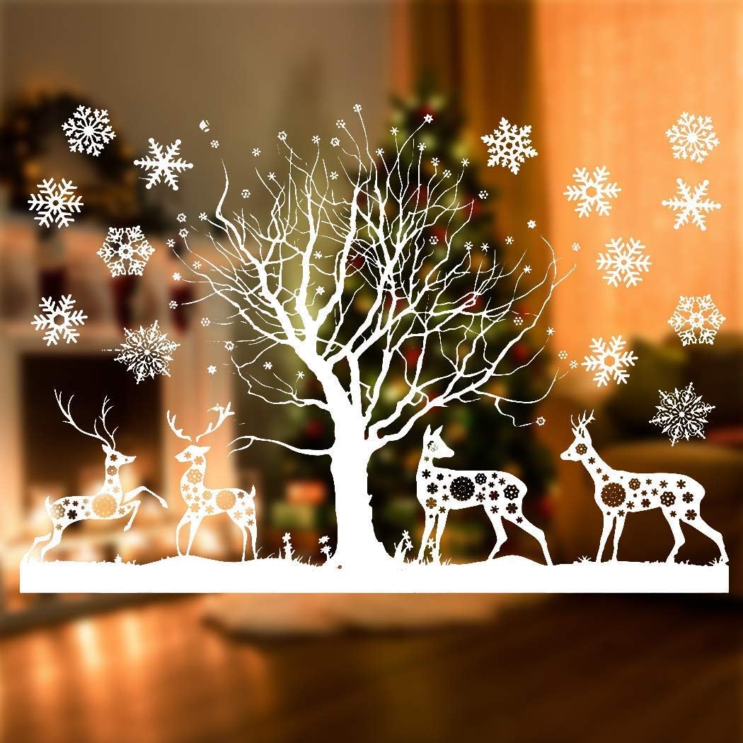 Christmas Window Deco Stickers - Removable Static Stickers for Home/Shop Decorations, White - Image 3
