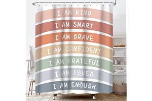 Lacoiime Boho Rainbow Shower Curtain, Cute Kids Shower Curtains for Bathroom Colorful Waterproof Fabric Inspirational Bathroom Curtains with 12 Hooks (69 X 70in, Colorful)