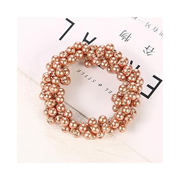 Amazon Com Pearls Bead Elastic Rubber Hair Bands Elegant Headwear