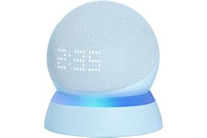 C YECEN Table Stand for Echo Dot 5th & 4th Generation, Desktop Holder Mount,Base Bracket with Light Guide and with Built-in Cable Management,Cloud Blue