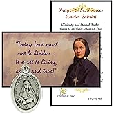 Gifts by Lulee, LLC Saint Frances Xavier Cabrini Mother Cabrini Silver Oxidized Medal and Blessed Prayer Card Together as a Set of Separate Your ChoiceYou Choose (Medal/Card)