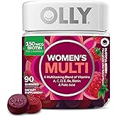 OLLY Women's Multivitamin Gummy, Vitamins A, D, C, E, Biotin, Folic Acid, Adult Chewable Vitamin, Berry Flavor, 45 Day Supply - 90 Count